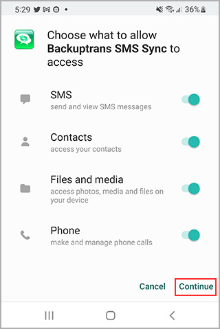 install sms sync on android