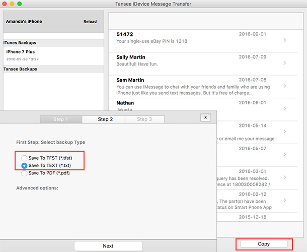 copy all text messages from your iPhone to your Mac