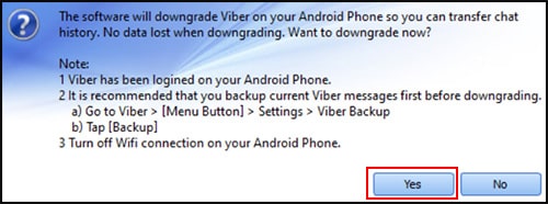 software downgrading Viber on android
