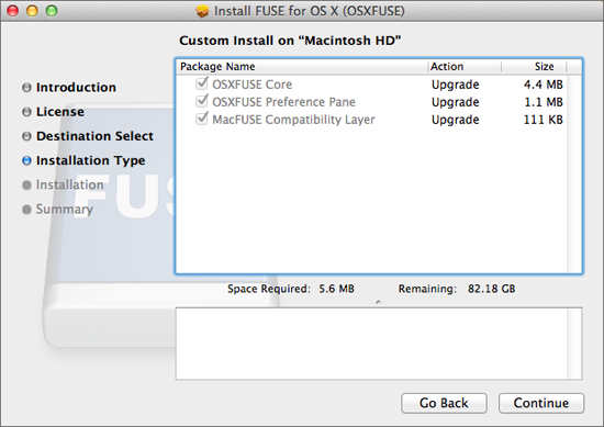 install FUSE for OS X