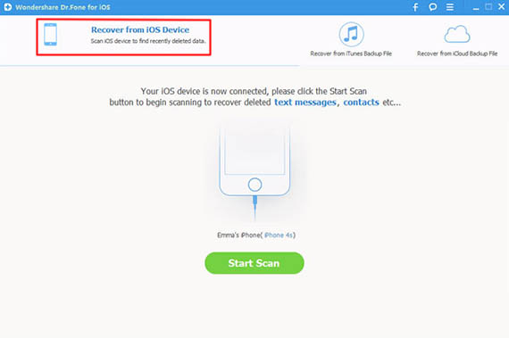 launch iOS Data Recovery for Windows