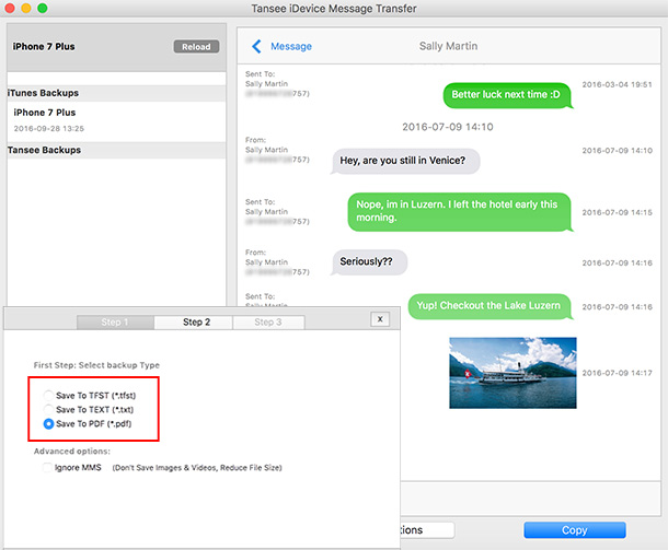 save selected iPhone messages to your Mac