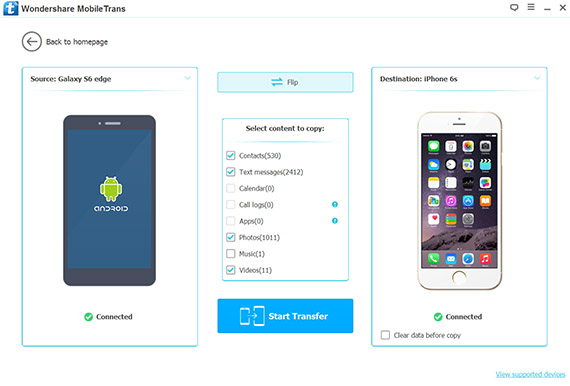 select files to transfer to iPhone 6s or 6s Plus