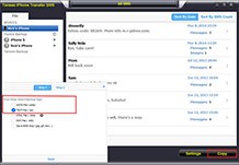 iPhone Transfer SMS screenshot