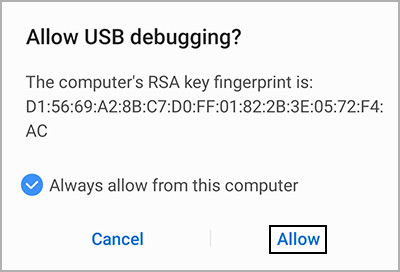 allow usb debugging popup android