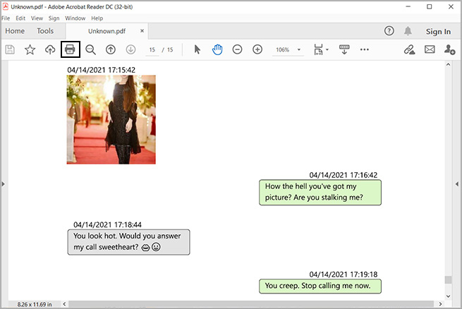 open the pdf file on a browser and print chats