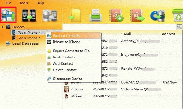 copy all iphone contacts to pc