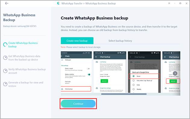 save android whatsapp business messages to local database