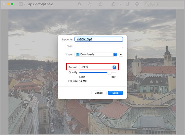 converting heic to jpg with preview on mac
