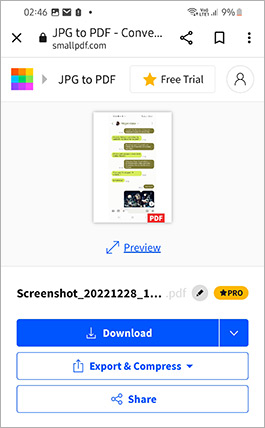 downloading texts converted to pdf