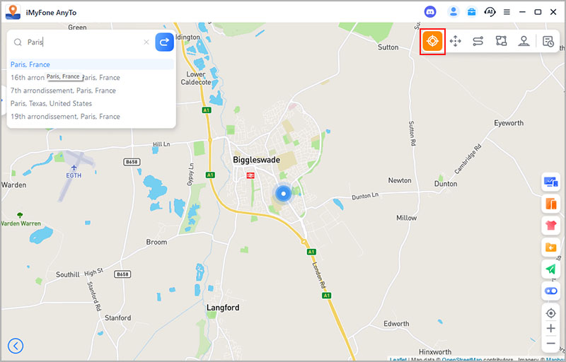 teleport mode to change location on imessage app 