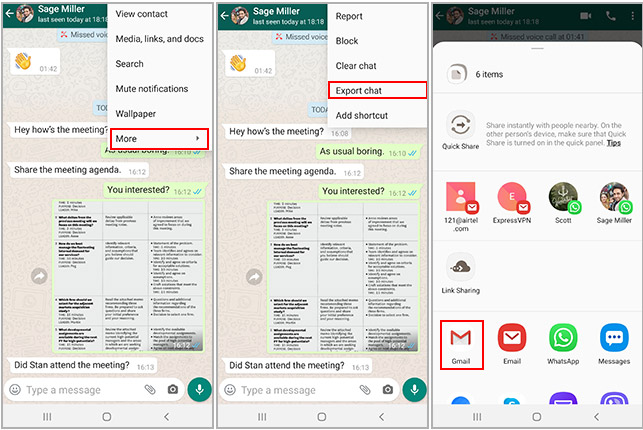 export WhatsApp chats to a text file