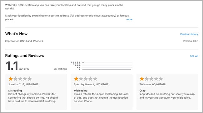 gps spoofing app reviews on app store