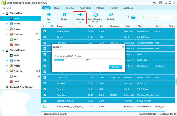 file transfer between different Apple devices