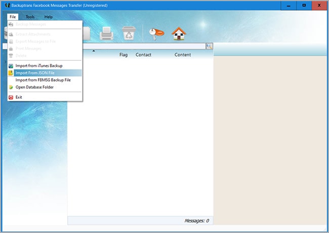 import facebook messages from JSON file