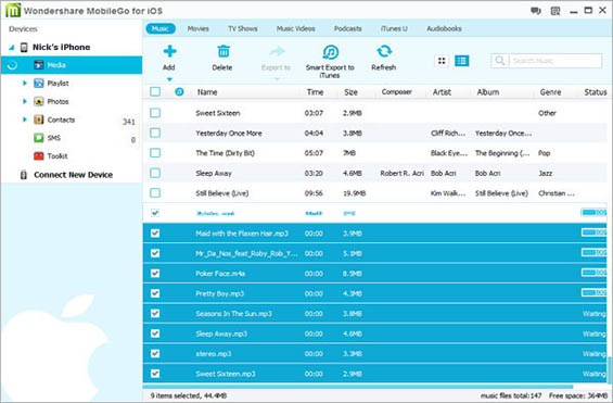 import media from computer to Apple devices