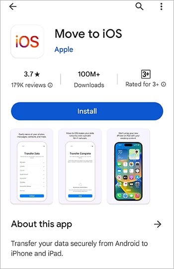 install move to ios on android