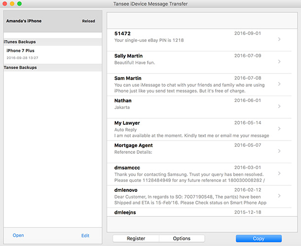 run iphone SMS to mac transfer