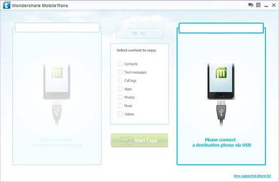 MobileTrans main interface