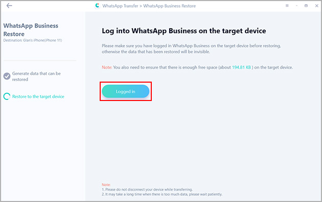 whatsapp business messages transferred from android to iphone