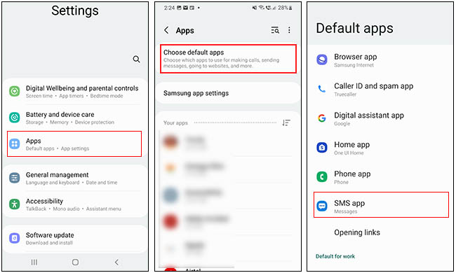 make sms sync app as default messaging app