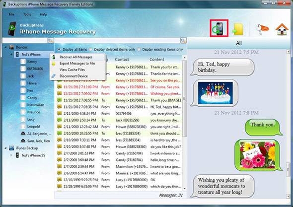 recover all text messages directly from iPhone