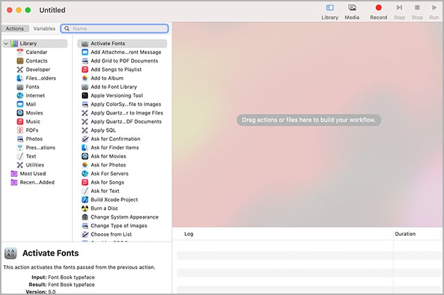 run automator app on mac