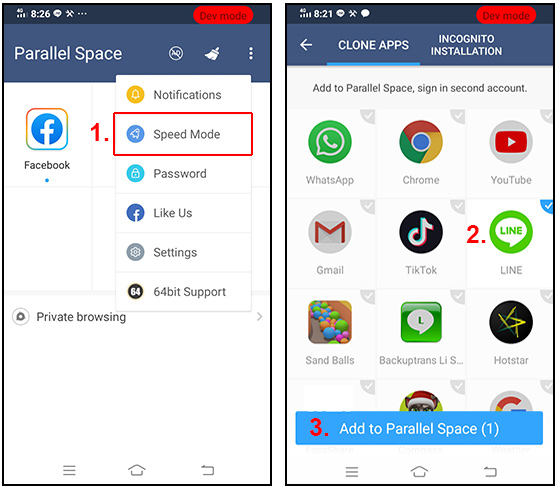 run LINE messenger on android using parallel space app