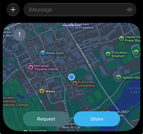 sending fake location on imessage app