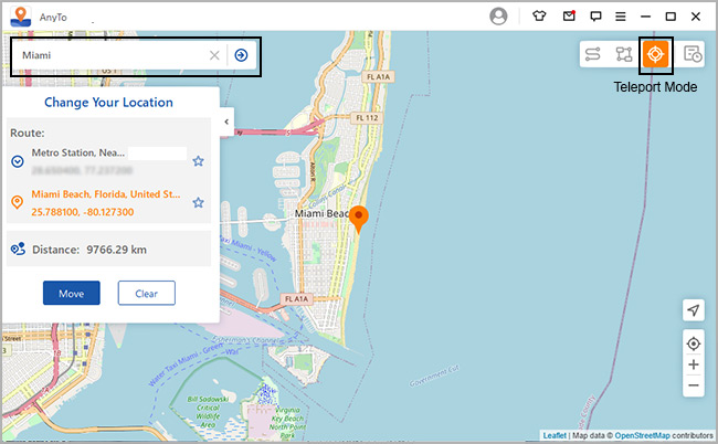teleport mode to change iphone gps location