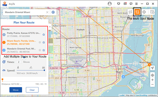 using multiple spots to simulate fake location on iphone