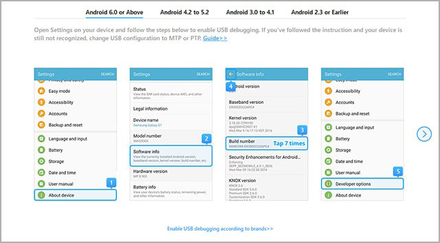 enabling usb debugging on samsung galaxy S21 ultra