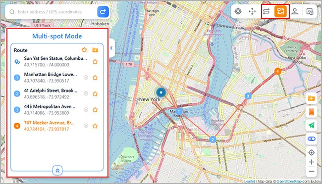 multi spot mode to fake gps location on whatsapp with iphone