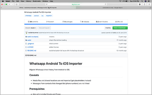 use open source software to transfer whatsapp from android to iphone